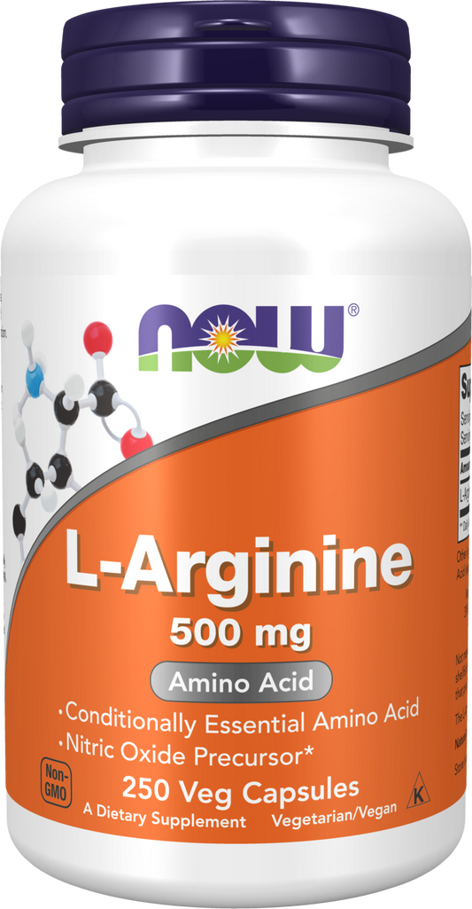 NOW Supplements, L-Arginine 500 mg, Amino Acid, 250 Veg Caps