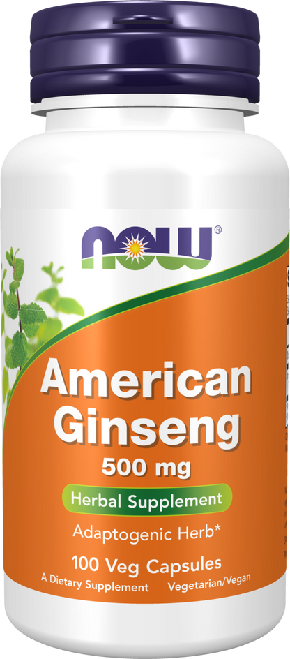 NOW Supplements, American Ginseng Extract, Adaptogenic*, 100 Veg Caps