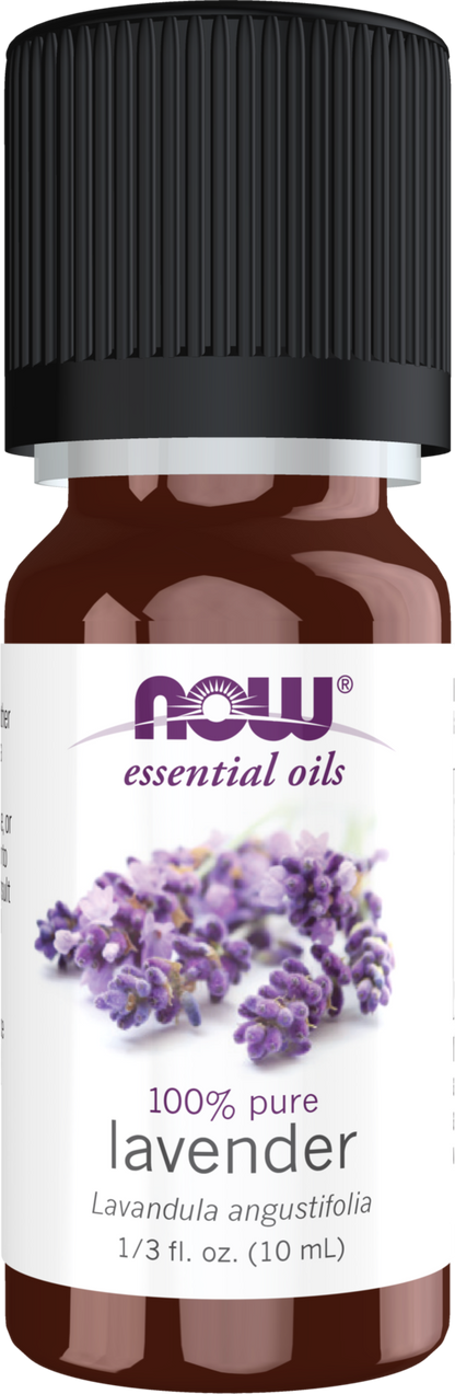 NOW Essential Oils, Lavender Oil, Steam Distilled, Undiluted, 10 mL