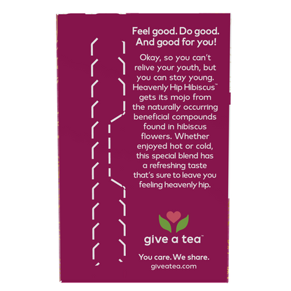 NOW Give a Tea®,  Heavenly Hip Hibiscus™, Hibiscus Herbal Punch Tea, Everyday Wellness with the Refreshing Punch of Hibiscus Flowers, Caffeine Free, 24 Tea Bags