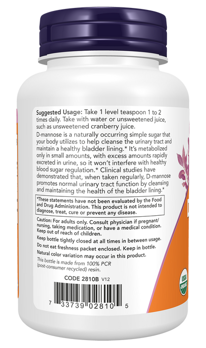 NOW Supplements, D-Mannose Powder, Healthy Urinary Tract*, 3 oz