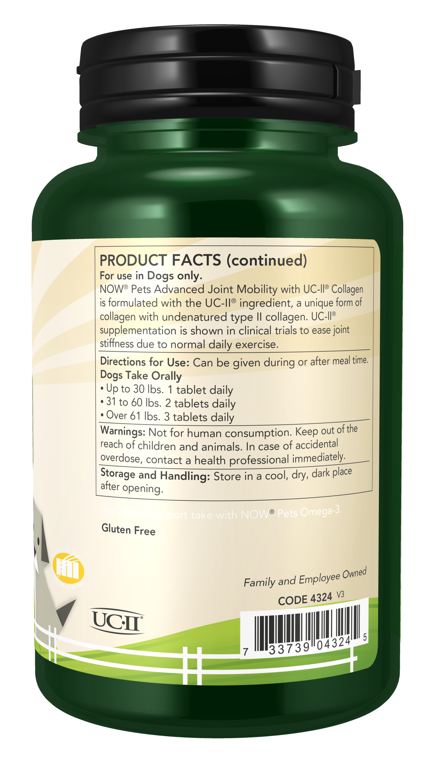 NOW® Pets, UC-II® Advanced Joint Mobility Dogs, 60 Chewable Tablets