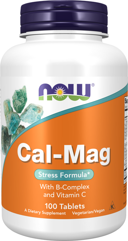 NOW Supplements, Cal-Mag Stress Formula* with B-Complex & Vit C, 100 Tabs