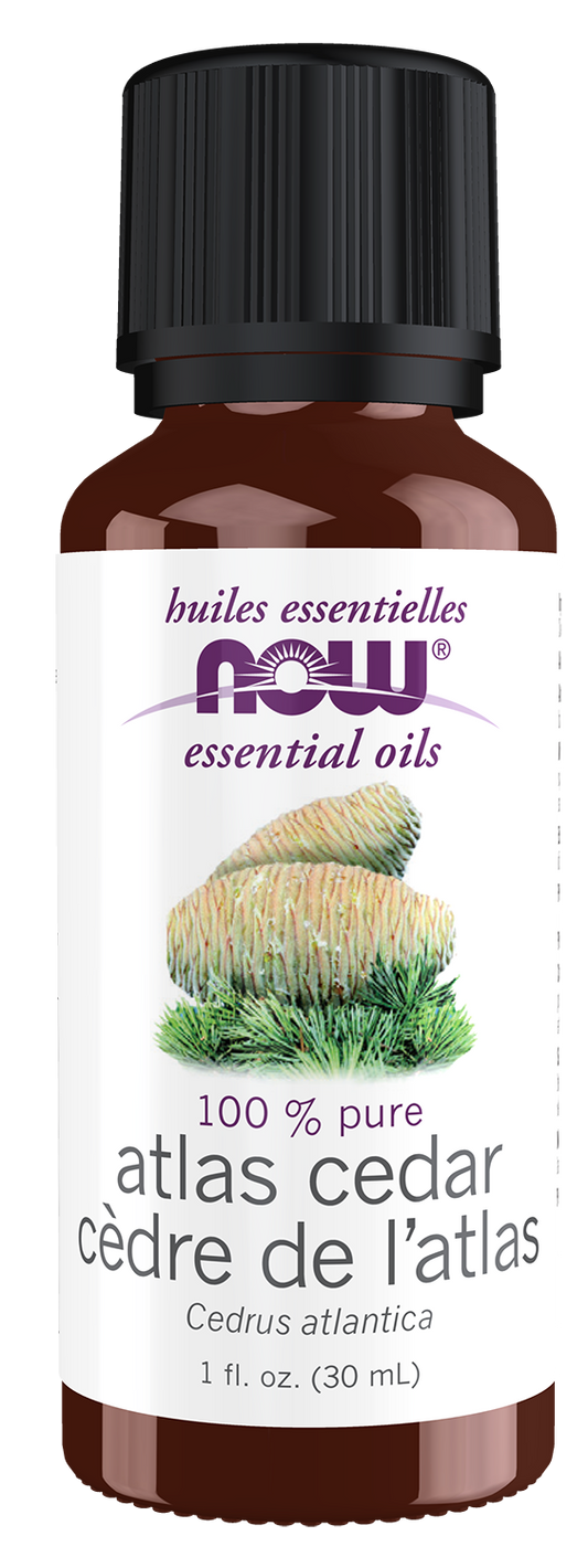 NOW Essential Oils, Atlas Cedar Oil, Undiluted, Steam Distilled, 1 fl. oz