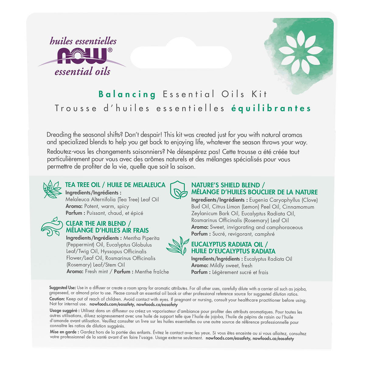NOW Essential Oils, Seasonal Changes Balancing Aromatherapy Kit, 4x 10mL