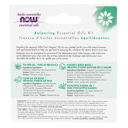 NOW Essential Oils, Seasonal Changes Balancing Aromatherapy Kit, 4x 10mL