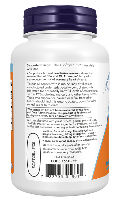NOW Supplements, Ultra Omega-3 Molecularly Distilled, 90 Softgels