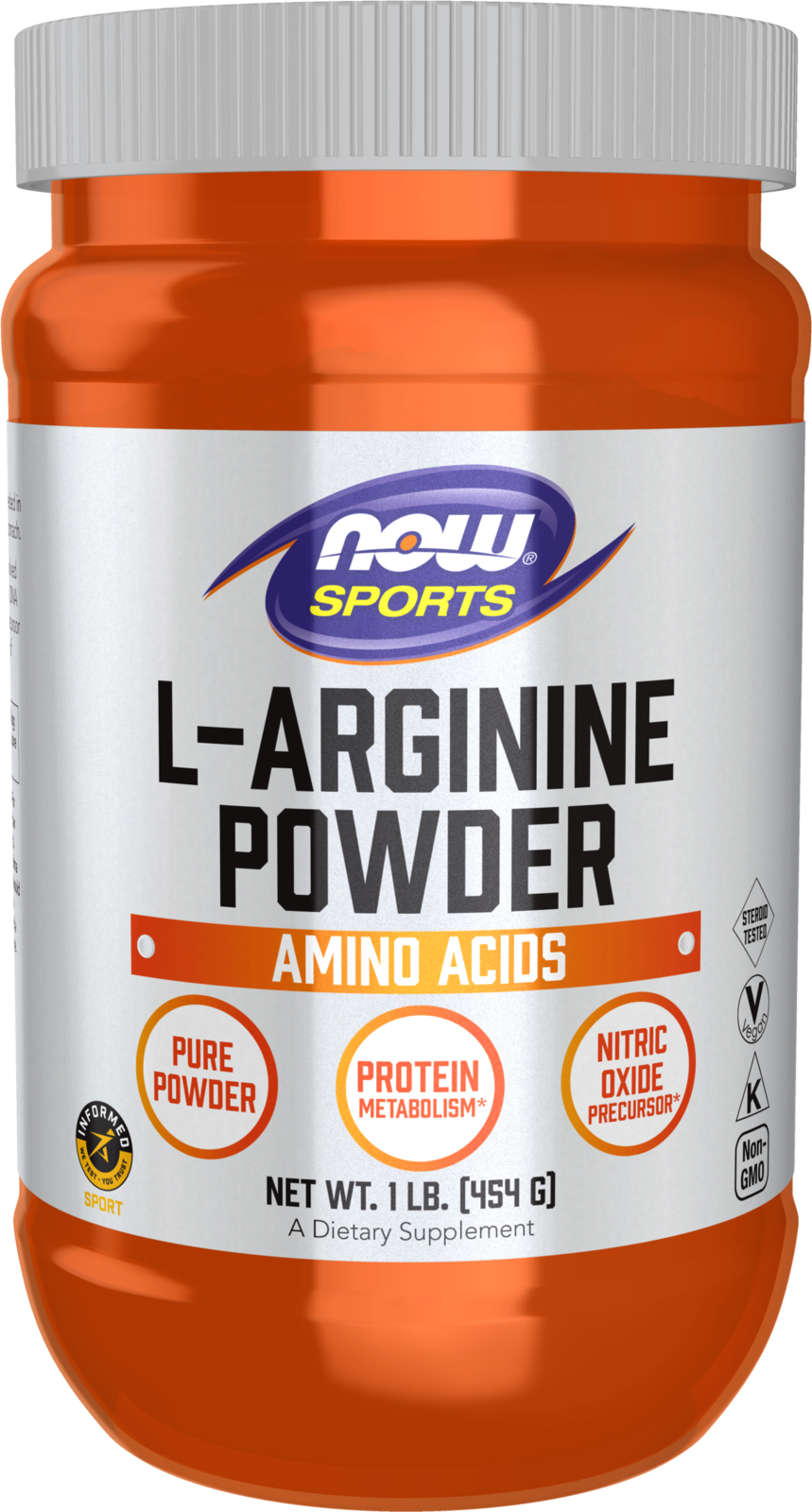 NOW Sports, L-Arginine Powder, Nitric Oxide Precursor*, Amino Acids, 1 lb
