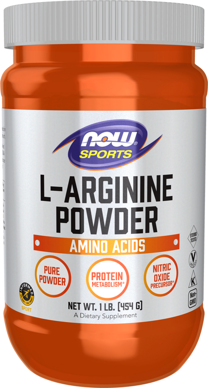 NOW Sports, L-Arginine Powder, Nitric Oxide Precursor*, Amino Acids, 1 lb