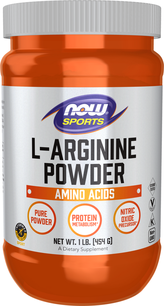 NOW Sports, L-Arginine Powder, Nitric Oxide Precursor*, Amino Acids, 1 lb