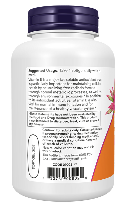 NOW Supplements, Vitamin E-1,000 IU Mixed Tocopherols, 100 Softgels