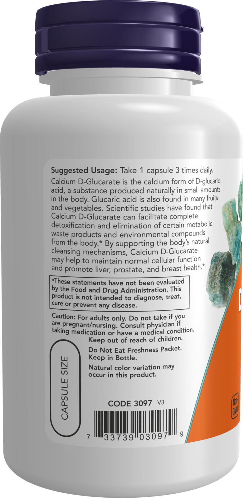 NOW Supplements, Calcium D-Glucarate 500 mg, Detox Support*, 90 Veg Caps