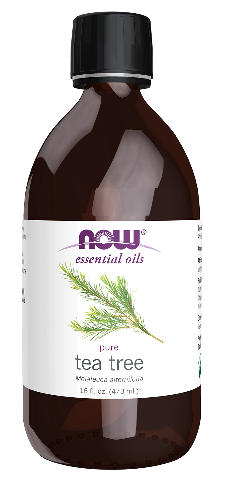 NOW Essential Oils, Tea Tree Oil, Steam Distilled, Undiluted, 16 fl. oz