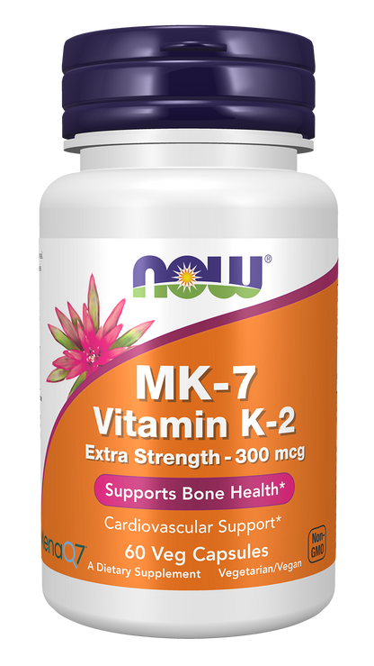 NOW Supplements, Vitamin K2 (MK-7) 300 mcg, Extra Strength, 60 Veg Caps