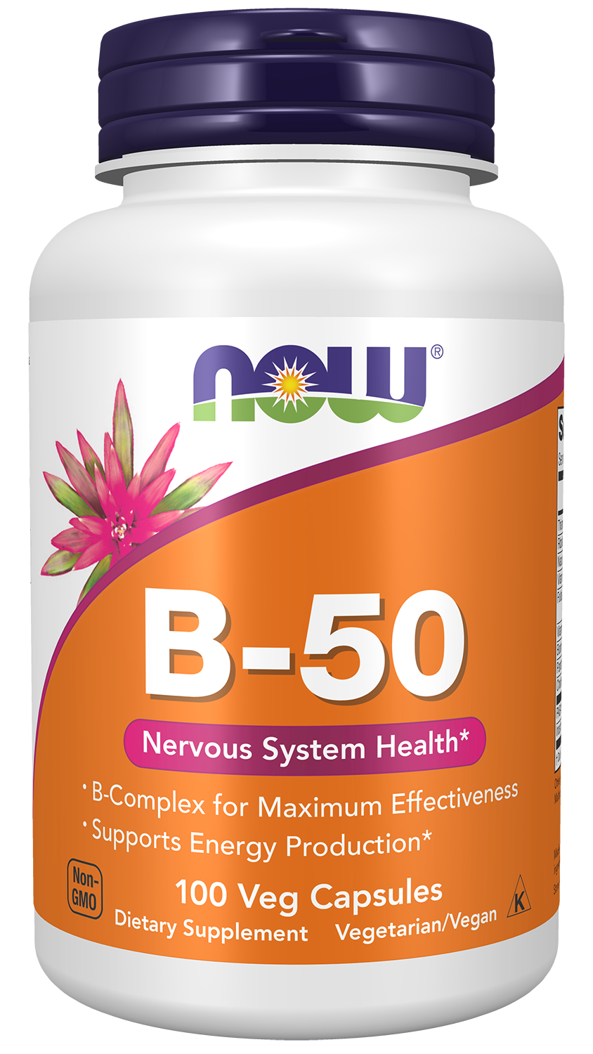 NOW Supplements, Vitamin B-50 mg, Nervous System Health*, 100 Veg Caps