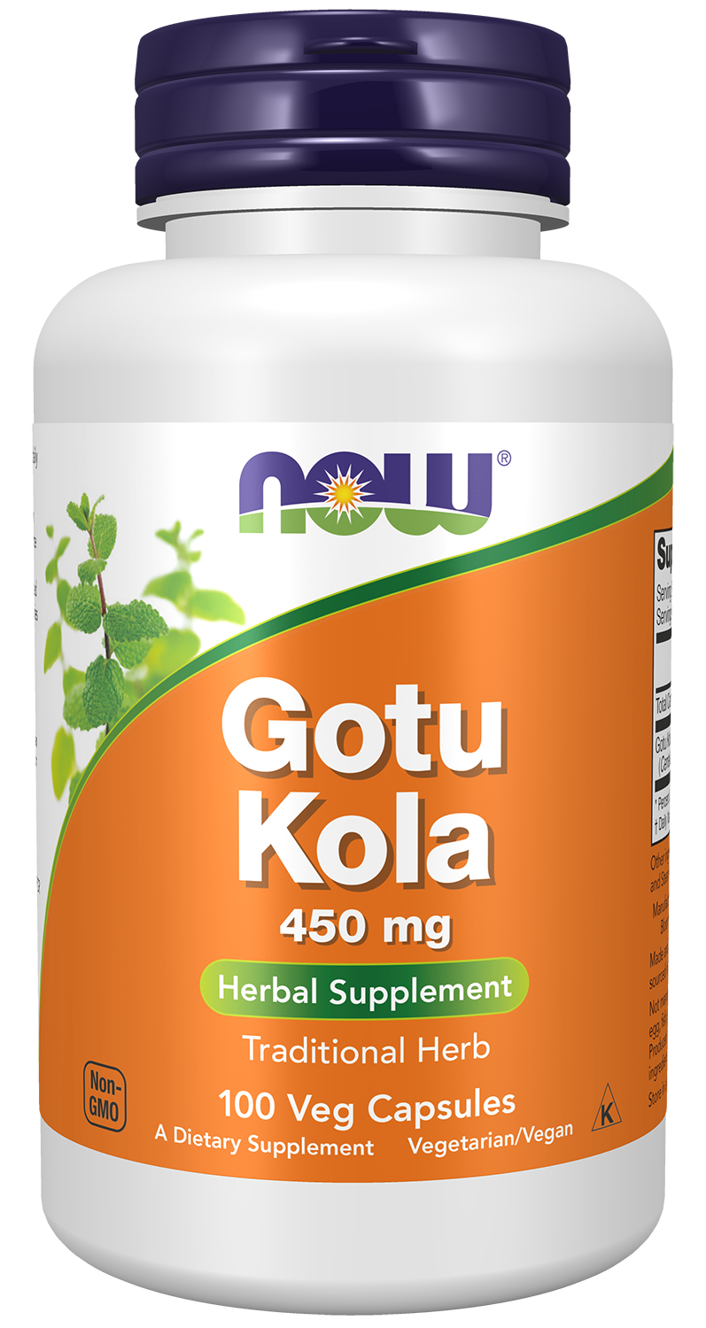 NOW Supplements, Gotu Kola 450 mg, Herbal Supplement, 100 Veg Caps