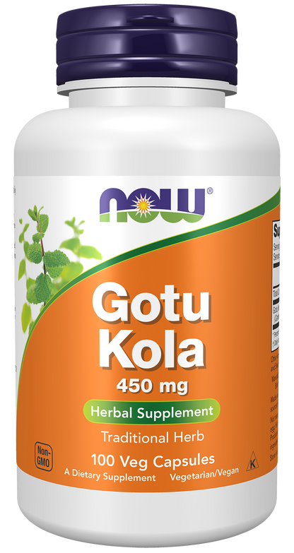 NOW Supplements, Gotu Kola 450 mg, Herbal Supplement, 100 Veg Caps
