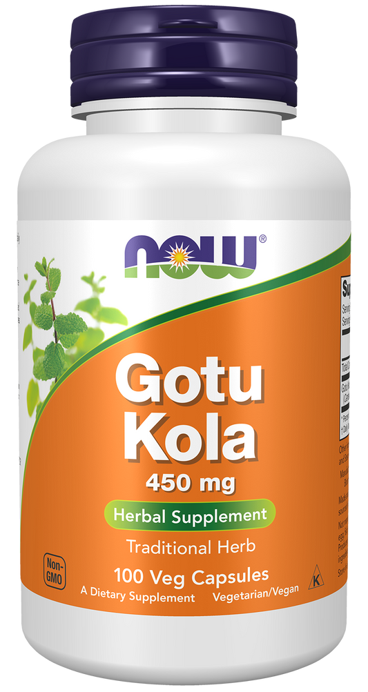 NOW Supplements, Gotu Kola 450 mg, Herbal Supplement, 100 Veg Caps