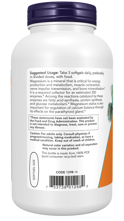 NOW Supplements, Magnesium Citrate, With Glycinate & Malate, 180 Softgels