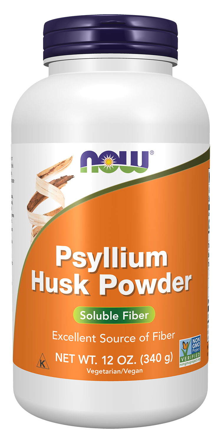 NOW Supplements, Psyllium Husk Powder, Soluble Fiber, 12-oz