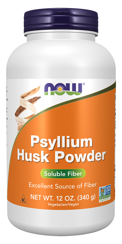 NOW Supplements, Psyllium Husk Powder, Soluble Fiber, 12-oz