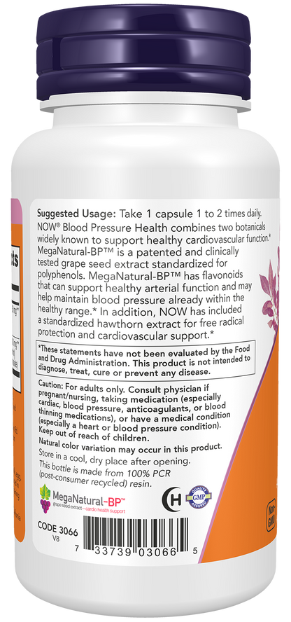 NOW Supplements, Blood Pressure Health with MegaNatural®-BP™,  90 Veg Caps