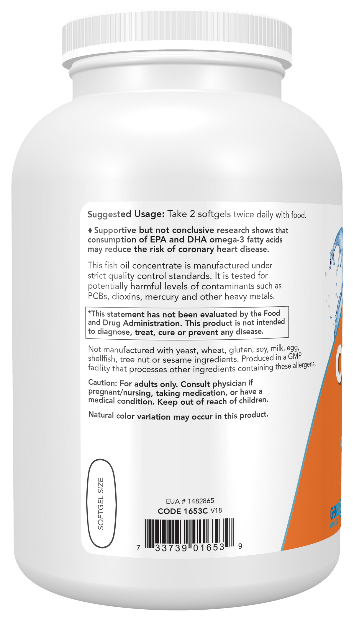 NOW Supplements, Omega-3, Molecularly Distilled, 500 Softgels