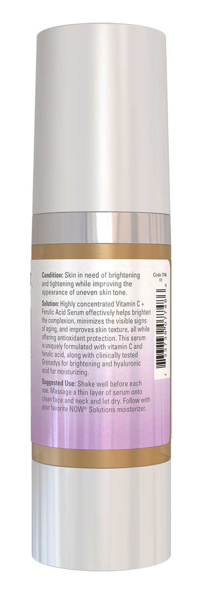 NOW Solutions, Vitamin C Serum Plus Ferulic Acid, Brightening, 1 fl. oz