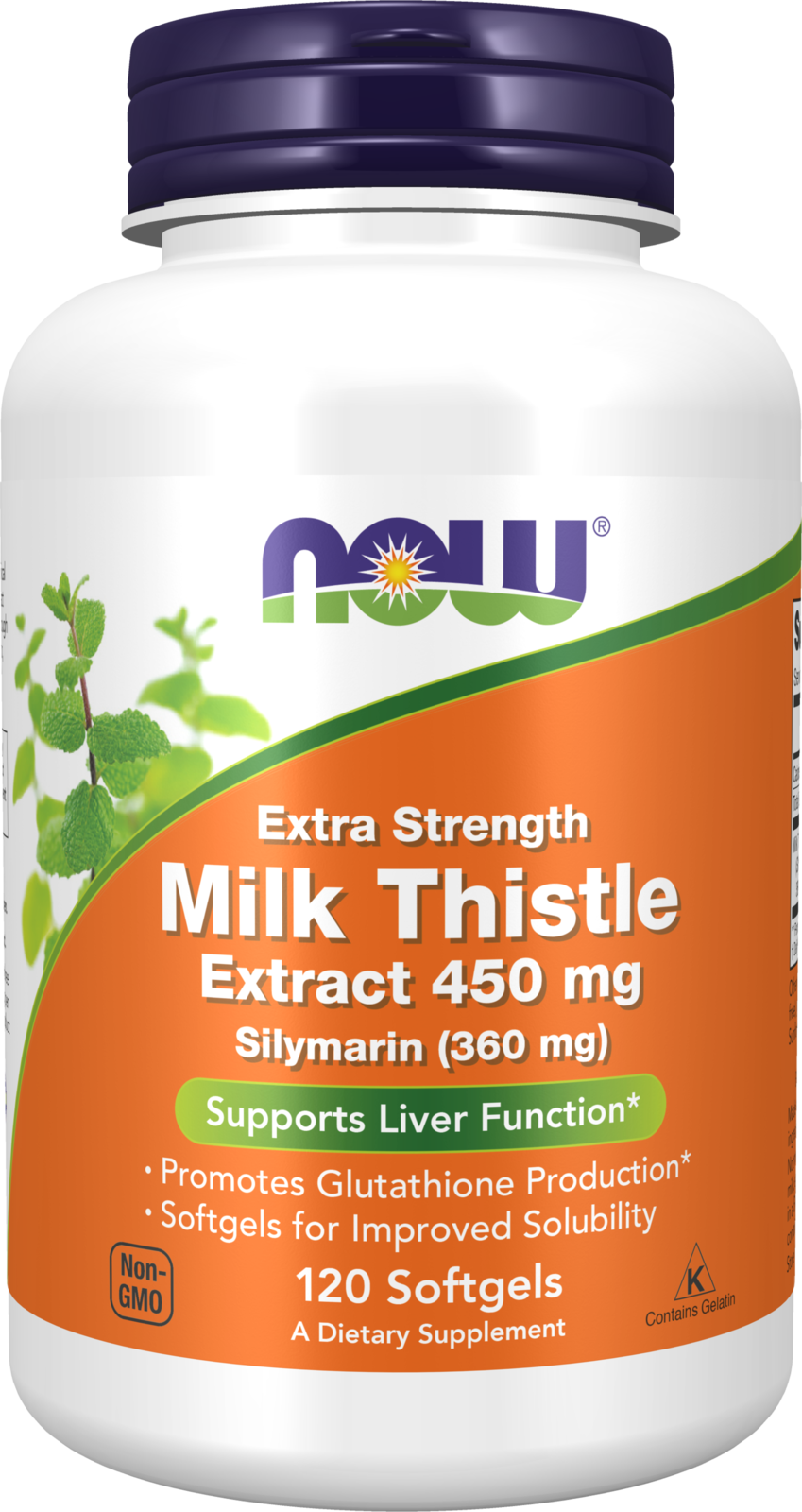 NOW Supplements, Silymarin Milk Thistle Extract, 450 mg, 120 Softgels