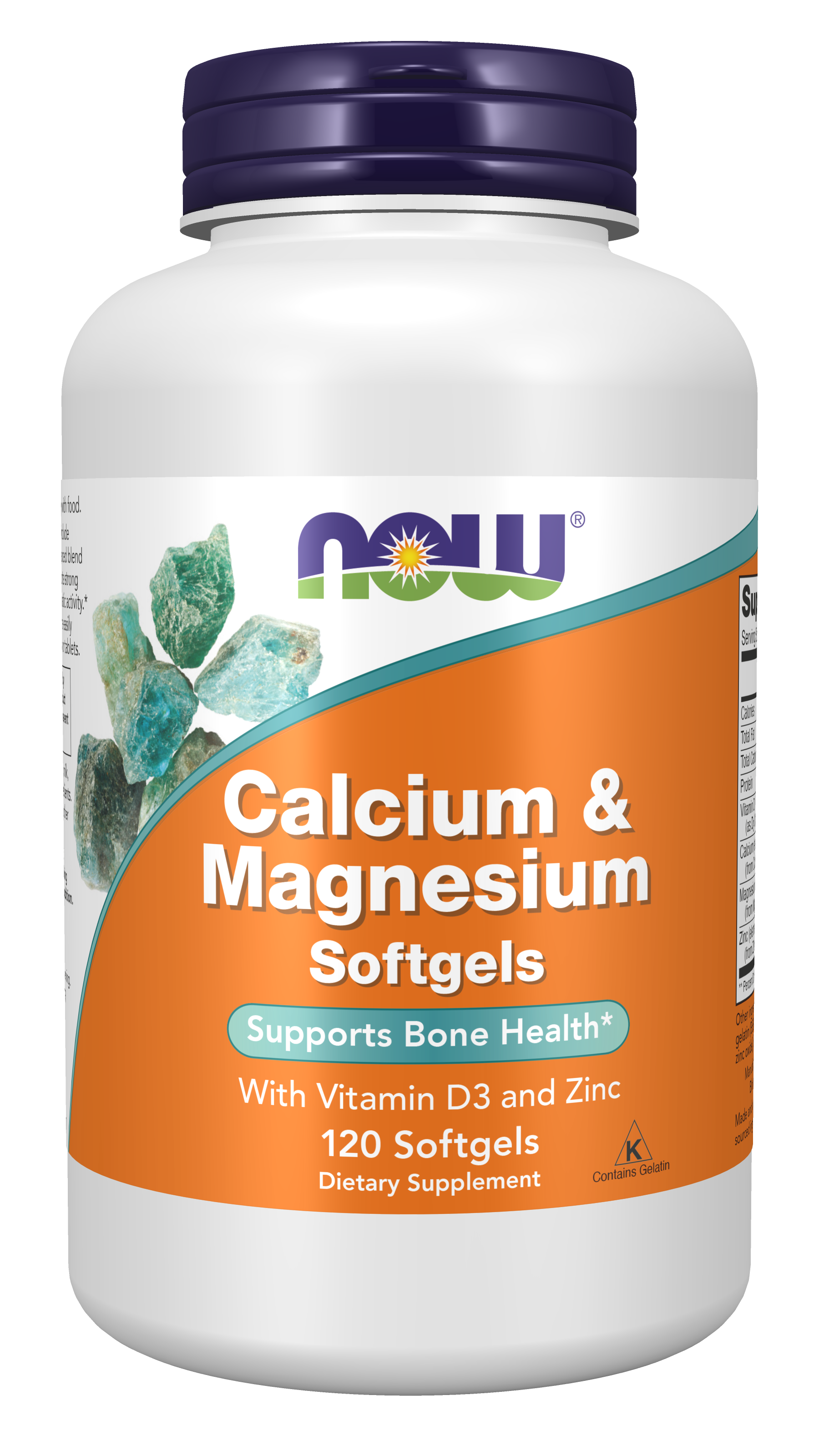 NOW Supplements, Calcium & Magnesium with  D-3 & Zinc,120 Softgels