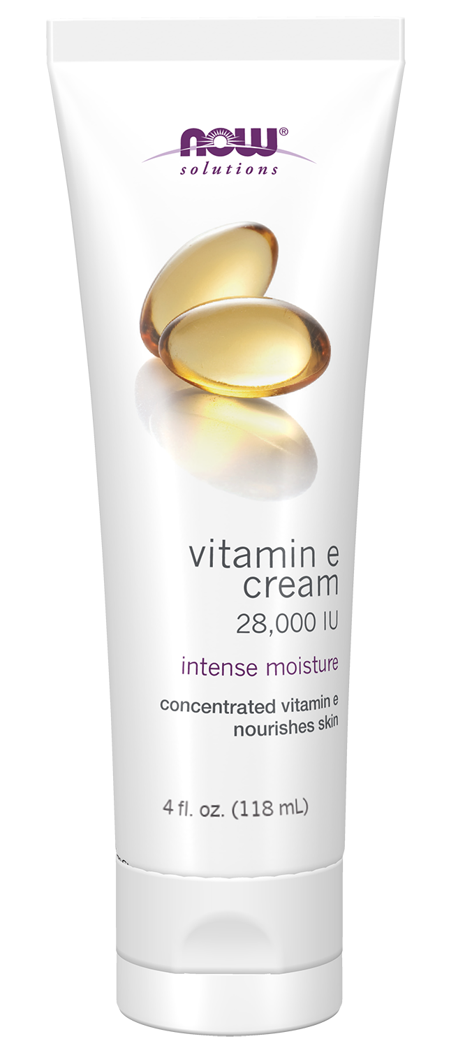NOW Solutions, Vitamin E Cream 28,000 IU, Intense Moisture, 4 fl. oz