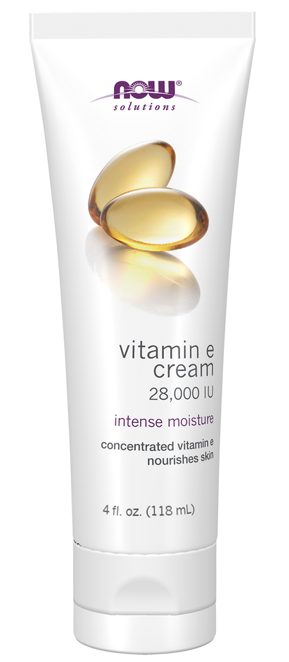 NOW Solutions, Vitamin E Cream 28,000 IU, Intense Moisture, 4 fl. oz