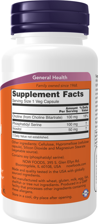 NOW Supplements, Phosphatidyl Serine 100 mg, 60 Veg Caps