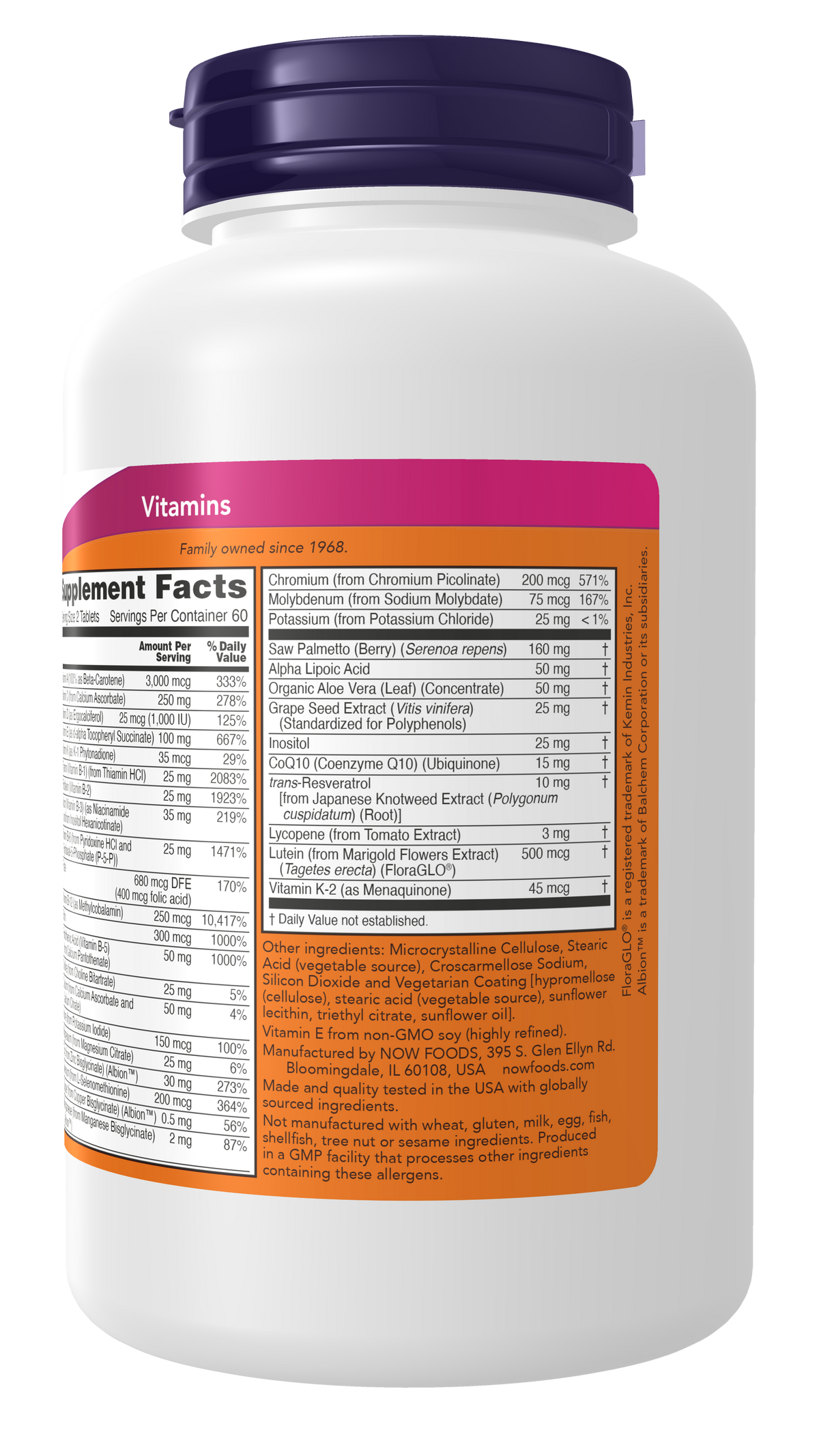 NOW Supplements, ADAM™ Men's Multivitamin, 120 Tabs