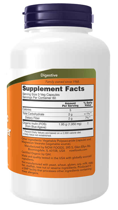 NOW Supplements, Prebiotic Inulin Fiber, Intestinal Support*, Nourishes Friendly Bacteria*, Made wit