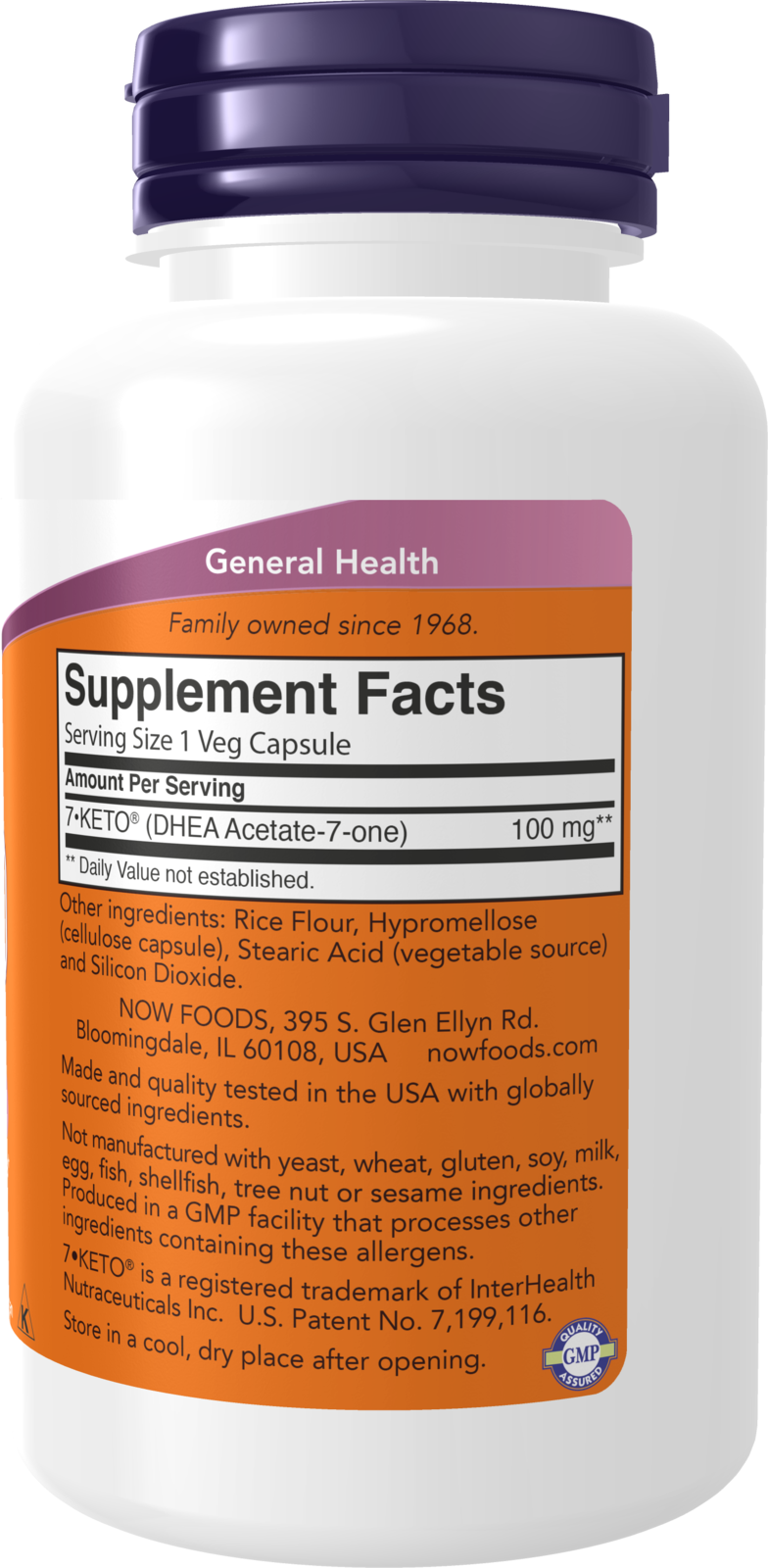NOW Supplements, 7-Keto (DHEA Acetate-7-one) 100 mg, 120 Veg Caps