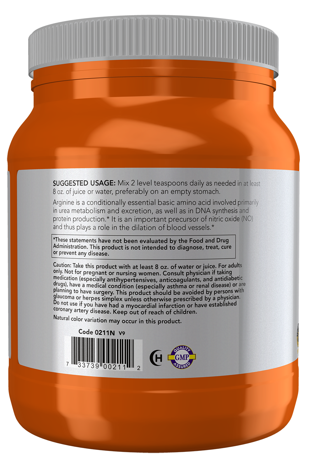 NOW Sports, L-Arginine Powder, Nitric Oxide Precursor*, Amino Acids, 2.2 lb