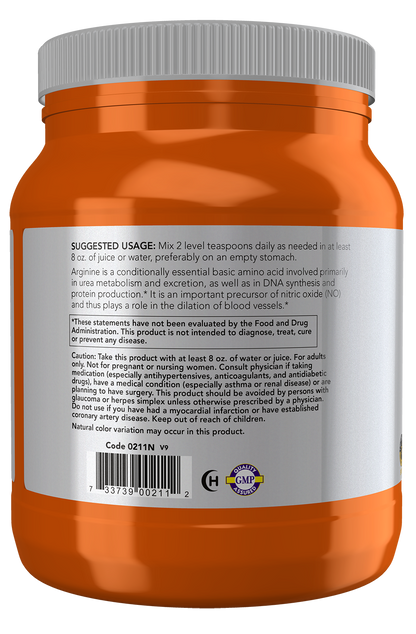NOW Sports, L-Arginine Powder, Nitric Oxide Precursor*, Amino Acids, 2.2 lb