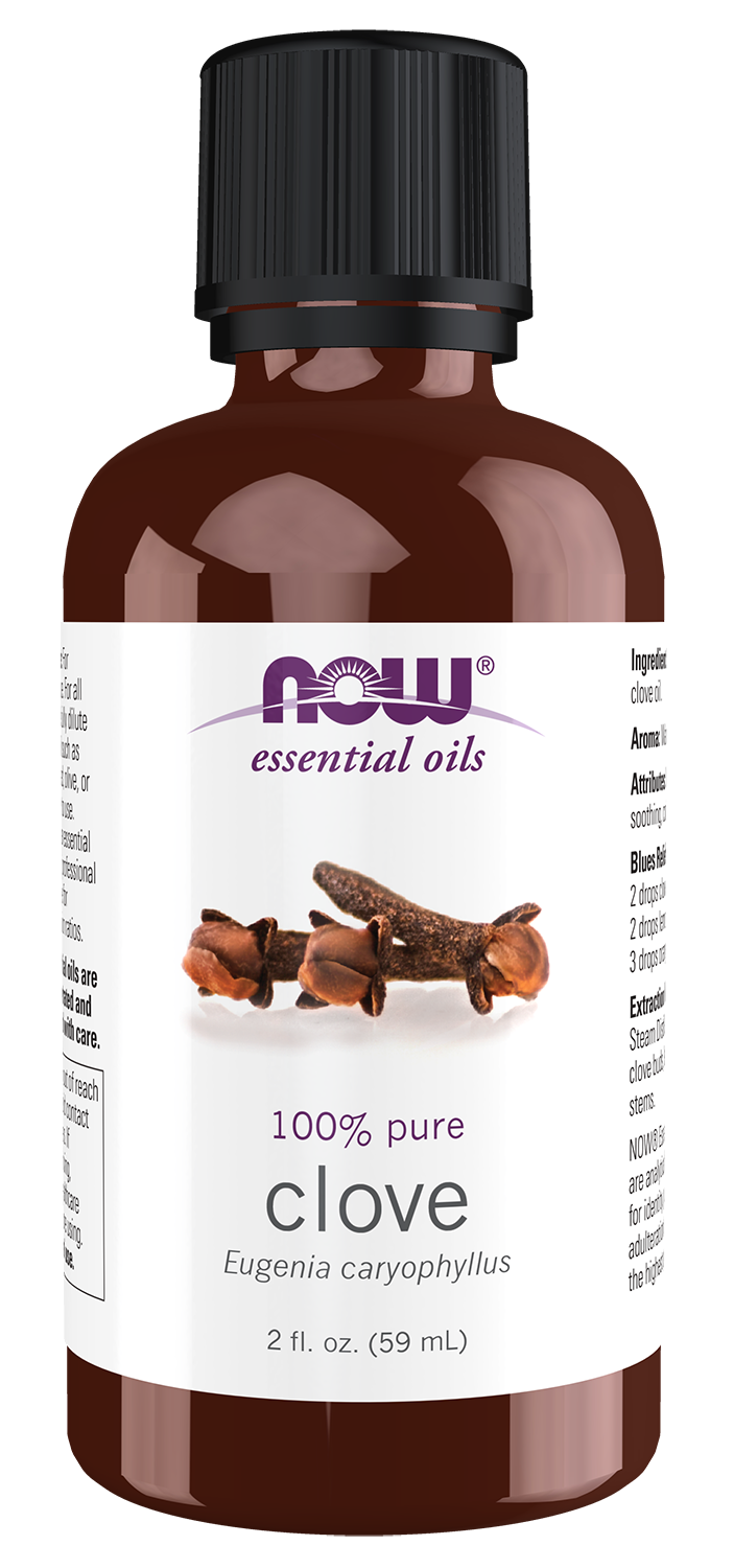 NOW Essential Oils, Clove Oil, Undiluted, Steam Distilled, 2 fl. oz