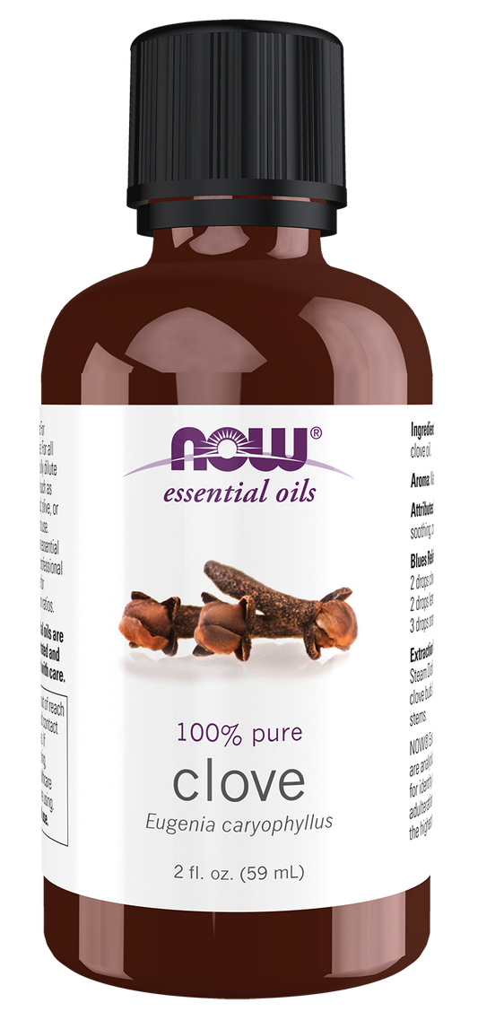 NOW Essential Oils, Clove Oil, Undiluted, Steam Distilled, 2 fl. oz