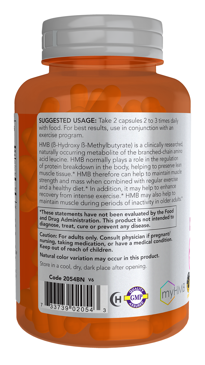 NOW Sports, HMB (β-Hydroxy β-Methylbutyrate) 500 mg, 120 Veg Caps