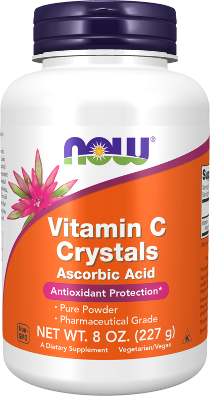 NOW Supplements, Vitamin C Crystals (Ascorbic Acid), 8 oz