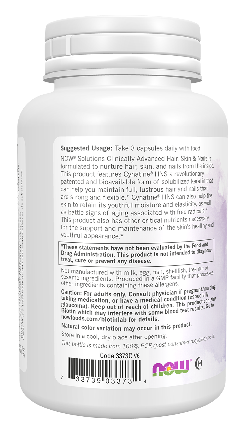 NOW Solutions, Hair, Skin and Nails, Clinically Advanced, 90 Caps