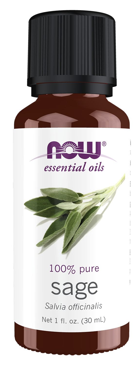 NOW Essential Oils, Sage Oil, Undiluted, Steam Distilled, 1 fl. oz