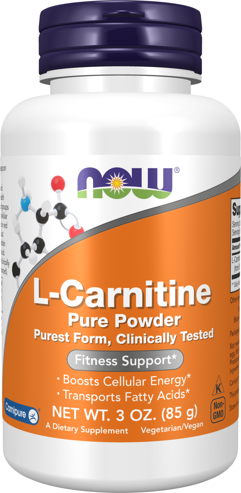 NOW Supplements, L-Carnitine Pure Powder, Amino Acid, 3-oz