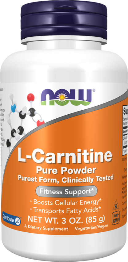 NOW Supplements, L-Carnitine Pure Powder, Amino Acid, 3-oz