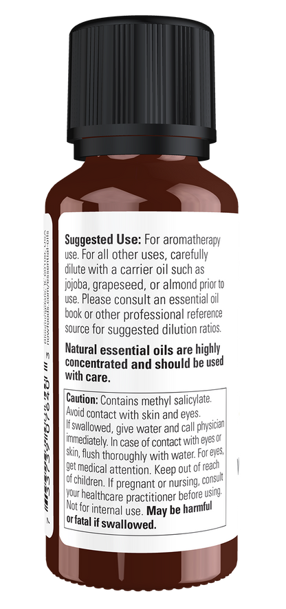 NOW Essential Oils, Wintergreen Oil, Steam Distilled, Undiluted, 1 fl. oz