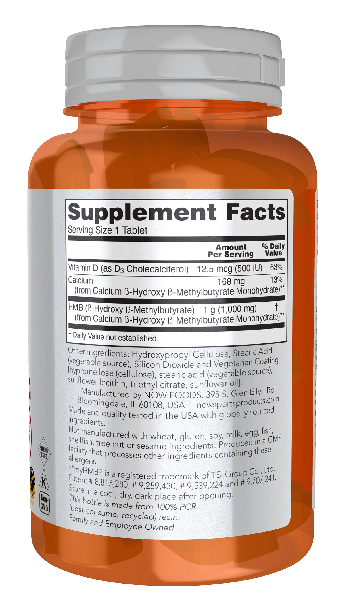 NOW Sports, HMB (β-Hydroxy β-Methylbutyrate) 1,000 mg, 90 Tabs
