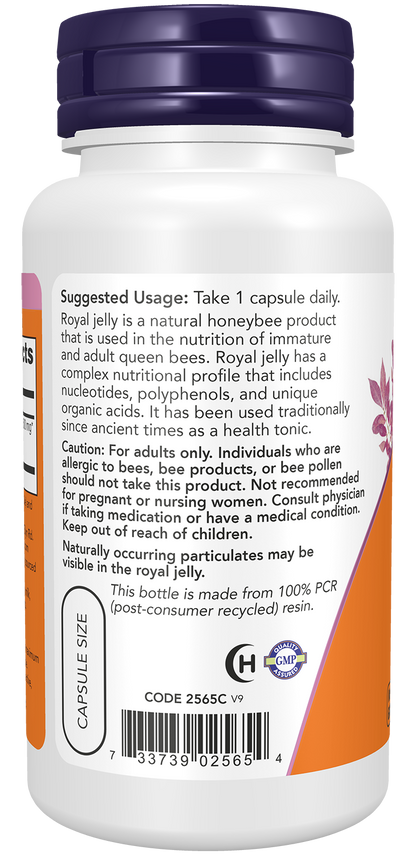 NOW Supplements, Royal Jelly 1500 mg with 10-HDA (Hydroxy-D-Decenoic Acid), 60 Veg Capsules