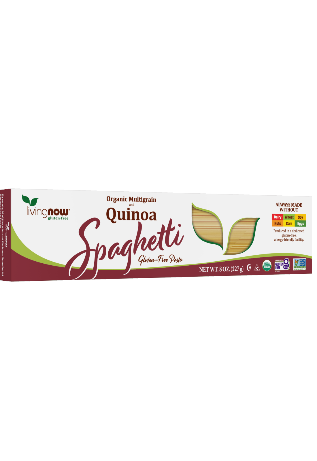 NOW Foods, Organic Quinoa Spaghetti, Gluten-Free, Quinoa Rice Pasta, 8 oz
